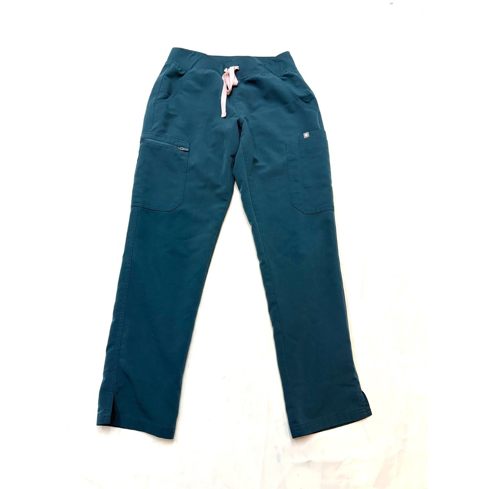 FIGS $52 Womens XS Caribbean Blue High Rise Slim Straight Scrub Pants XX14